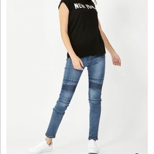 Decjuba Sophie Biker Jean. Dark Denim. Size 12